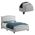 thumbnail image 2 of Fabric Upholstered Curved Design Eastern King Bed, Beige- Saltoro Sherpi, 2 of 5