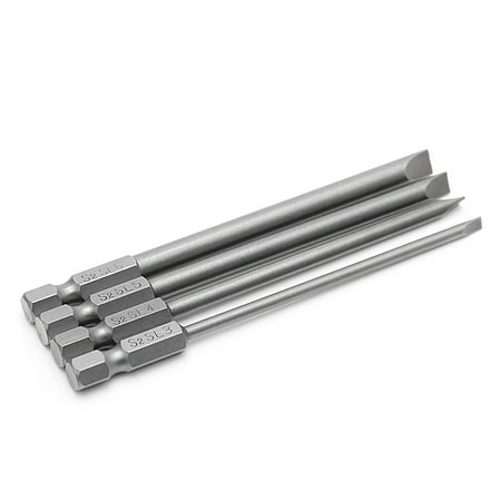 

Sardfxul 4Pcs 100mm Slotted Screwdriver Bit 3mm-6mm S2 Magnetic Flat for Head 1/4 Hex Sh