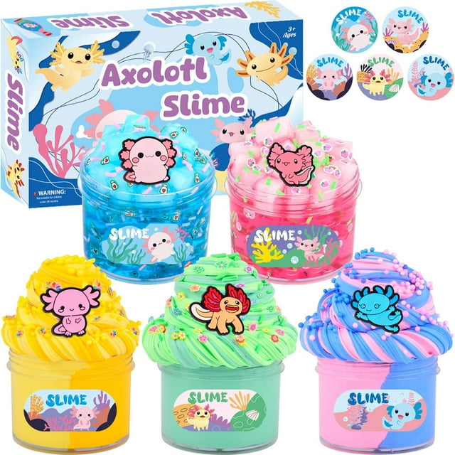Set de mantequilla cristalina Slime Set GEILEADER Axolotl, paquete de 5 unidades, 300 ml