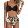 thumbnail image 1 of MKLEKYY Trajes De Baño Mujer Women High Waisted Bikini Sexy Push Up Two Piece Swimsuits Vintage Swimsuit Two Piece Retro Ruched High Waist Print Bikini Set 2764, 1 of 6