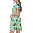 thumbnail image 2 of Balery Avocado Flowers And Leaves Pattern Womens Dresses Loose Short sleeve Sundresses Swimsuit Coverup 2025 Summer Casual Dress for Women - A-Line Swing Dress, 2 of 6