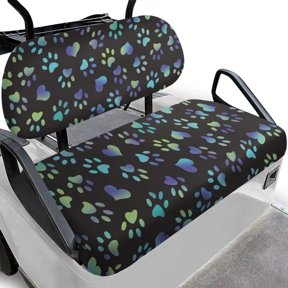Garronmavis Blue Dog Claws Golf Cart Front Seat Covers for Outdoor Protection Front Elastic Seat Covers Universal Fit for All Brand Golf Cart Replacement Seat Cover