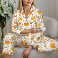 thumbnail image 6 of Cauagu bunny in Easter eggs Print Women's Long-Sleeve Pajamas Set Soft Pj Lounge Sets Button Down Sleepwear for Women 2 Piece Pjs Set with Long Pants-XX-Large, 6 of 7