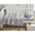 thumbnail image 2 of Nestl Baby Quilts Kids Bedspread, 3-Piece Grid Weave Lightweight Toddler Bedding, Gray, 2 of 5