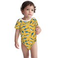 thumbnail image 3 of Daiia Shark Print Printed Unisex-Baby Short Sleeve Onesies Bodysuits Baby Climbing Clothes Soft and Comfortable Romper with Expandable Shoulder Design-9M, 3 of 8
