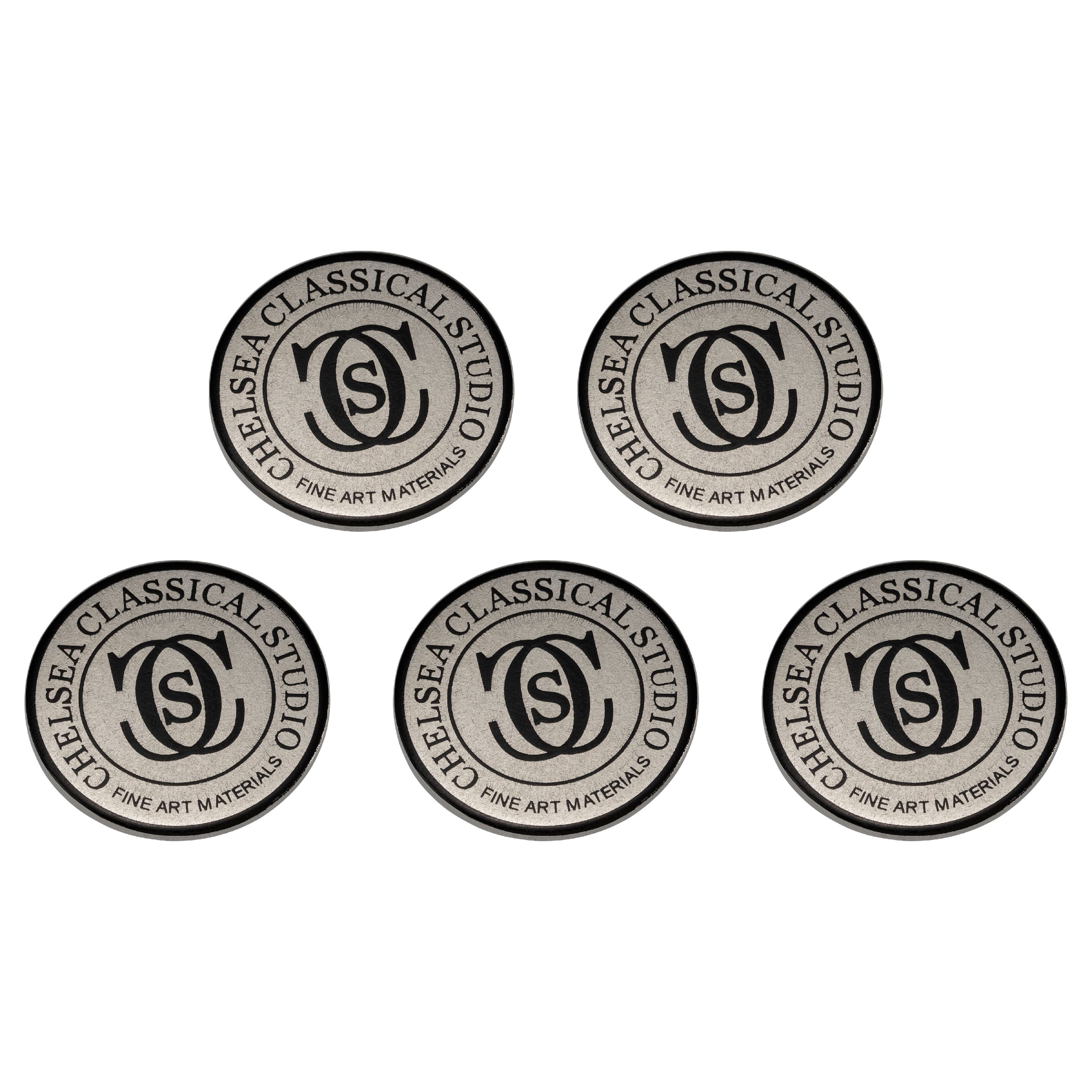 Chelsea Classical Studio Nuovo Long Handle Professional Paint Brush - Metal Medallions 5-Pack