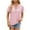 Pink, variant on Lovskoo 2024 Summer Tops for Women Trendy Solid Color V-Neck Hollow Out Recreational Short Sleeve Tops Blouse White