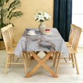 thumbnail image 5 of Rectangular Tablecloth 60x84 Inch – Waterproof Polyester Printed Table Cover, Wrinkle Resistant, Washable for Kitchen & Dining, Marble Liquid Print, 5 of 6