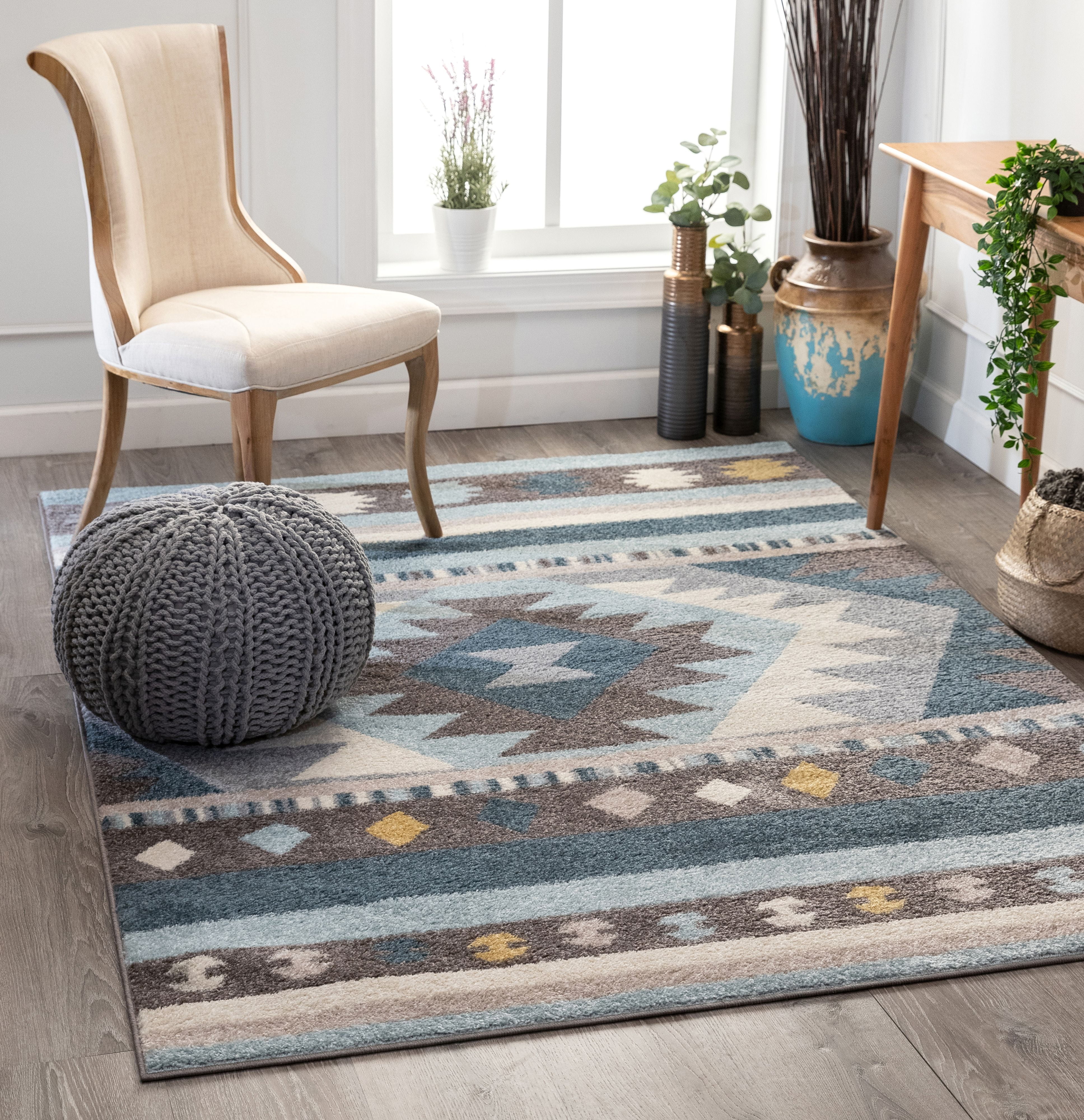 Well Woven Medallion Southwestern Blue Geometric Area Rug Walmart a-rug-size-guide-for-your-bedroom-living-room-dining-room-bedroom
