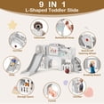 thumbnail image 4 of YUFU 9-in-1 Toddler Slide Set for Indoor and Outdoor Play for Age 1+, White Gray, 4 of 12