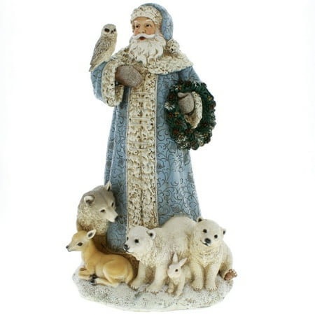 Santa with Woodland Animals Figurine