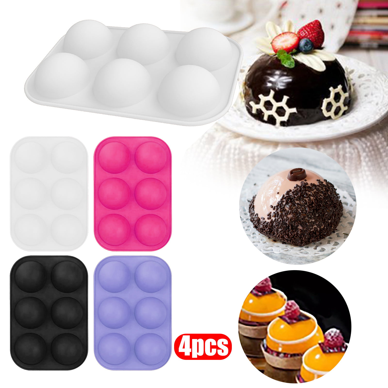 Half Ball Sphere Silicone Cake Mold Muffin Chocolate Mould Baking Pan 