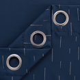 thumbnail image 3 of Deconovo Cortinas opacas con aislamiento térmico, color azul marino, con ojales y estampado de rayas plateadas para sala de estar, 2 paneles de 42 x 84 pulgadas, 3 of 7