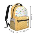 thumbnail image 2 of Xecao White Ice Cream Backpack, a stylish and functional choice for both men and women, is the perfect basic bookbag for college, work, or travel, 2 of 5