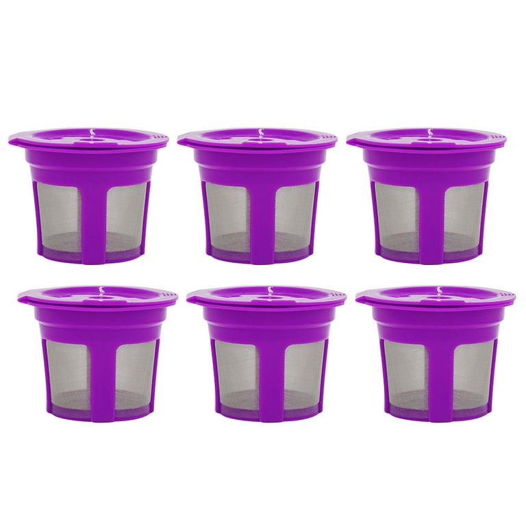 6pcs Plastic Coffee Filter, Purple Coffee Filter For Coffee Maker