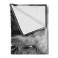 thumbnail image 2 of Gorilla Soft Flannel Fleece Throw Blanket, Picturesque of a Grumpy Ape Portrait in Monochrome Tones, Cozy Plush for Indoor and Outdoor Use, 50" x 60", Charcoal Grey Grey, by Ambesonne, 2 of 5