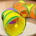 thumbnail image 2 of Vibrant Long T-Shaped Cat Tunnel Toy, Collapsible Play Tube with Hanging Ball, Sturdy Polyester, Multi-Entrance, Safe for Indoor Cats, 2 of 12