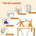 thumbnail image 2 of Bamboo Battle Robots Toy Set – 8-in-1 DIY Fighting Arena Kit with 2 Pull-Control Bamboo Men, Weapons, Balloons, Stickers, and Wooden Stage – STEM Game Gift for Kids & Family, 2 of 6