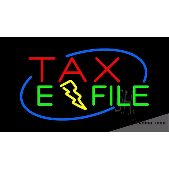 Neon Signs for Wall Decor Red Tax E File Sign Neon Led Tubing16x20inch