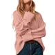 thumbnail image 3 of Suéter Informal de Punto Afelpado de Larga Extragrande para Mujer, Ropa de Otoño Rosa L, 3 of 8