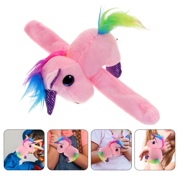 GAXIRE 2Pcs Animal Design Slap Bracelets Pink Soft Wearable For Adults Special Events