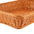 thumbnail image 5 of Poly-Wicker Bread Basket, Long Woven Tabletop Food Fruit Vegetables Serving Basket, Restaurant Serving, Honey Brown,35*25*7CM, 5 of 8