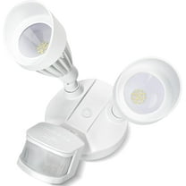 WAA 24W LED Motion Sensor Flood Light Outdoor Waterproof 2 Head Security Light for Garage Yard Porch,White