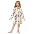 thumbnail image 6 of FORMRS Niños Bathrobe Unisex Hooded Robe Soft Plush Pajamas Sleepwear, Size 7-9T, Beige Jam Jars, 6 of 7
