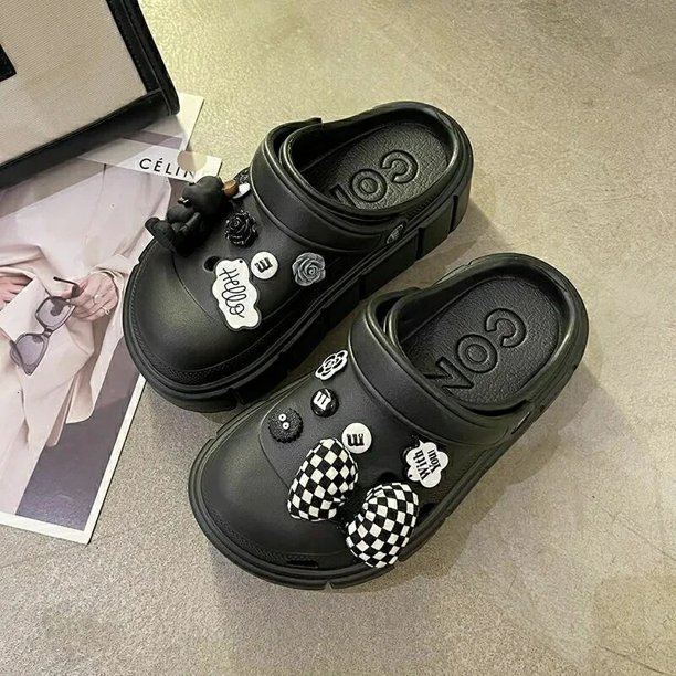 Zuecos con ventilación para mujer, sandalias con plataforma, zapatillas de exterior, toboganes de playa, calzado de verano de marca, 2023 qym unisex