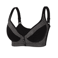 thumbnail image 2 of Fulorrnie Bras for Women Plus Size Wirefree Comfort Supportive Front Closure Longline Adjustable Strap Bralette Bra, Black, 48, 2 of 9