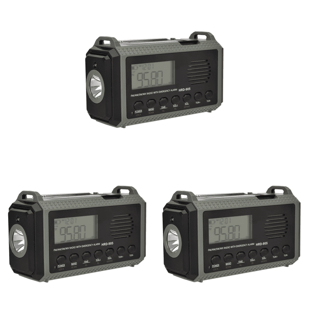 Manivela solar AM FM SW NOAA Radio meteorológica de emergencia para supervivencia al aire libre