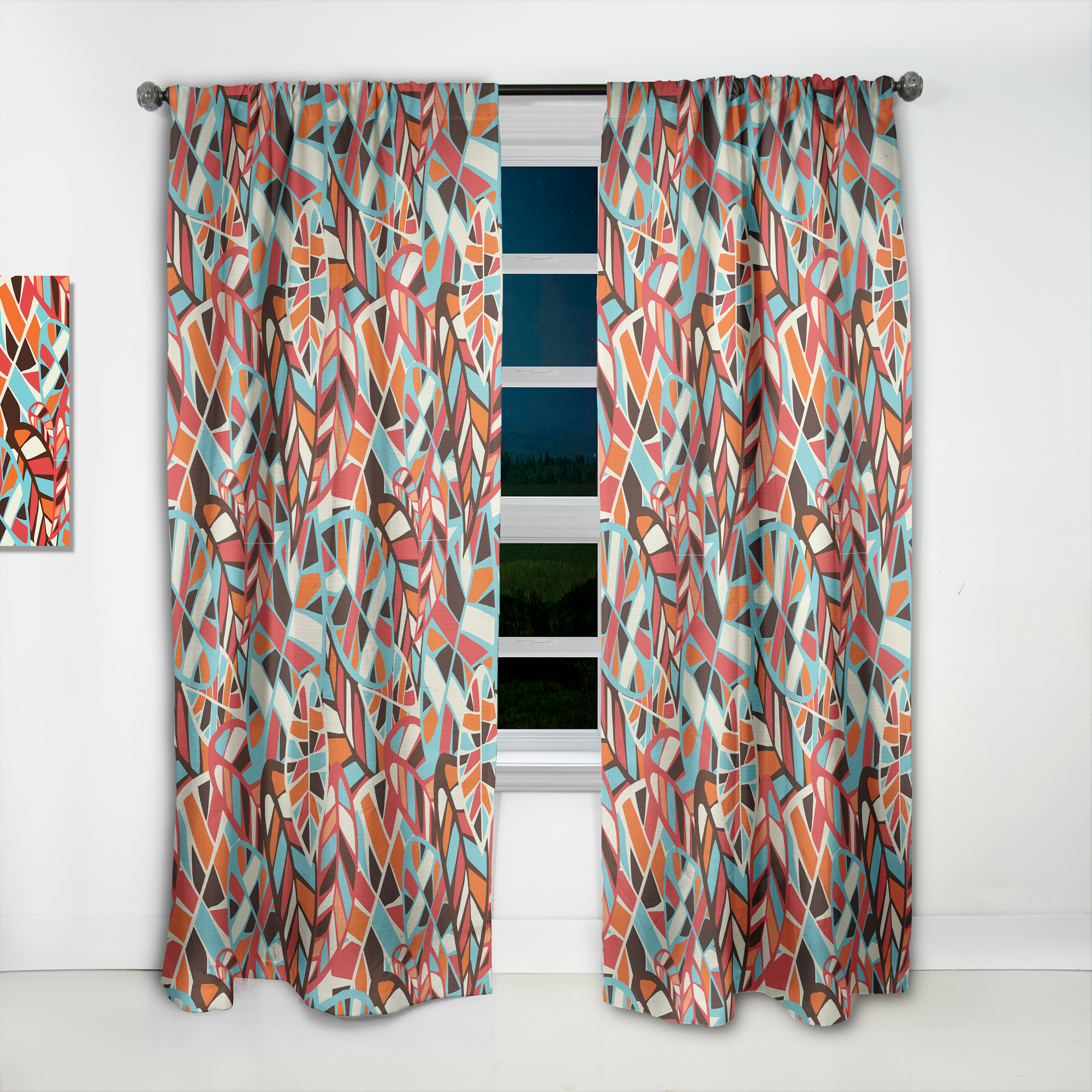 Designart 'Tradional Blue Wooden Gate' Bohemian & Eclectic Curtain Panel