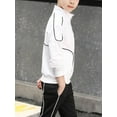thumbnail image 5 of Yruioon Boys' Sweatsuit Outfit 2 Piece Zip Stand Collor Sweatshirt with Sweatpant Sportsuit Athletic White 160, 5 of 6