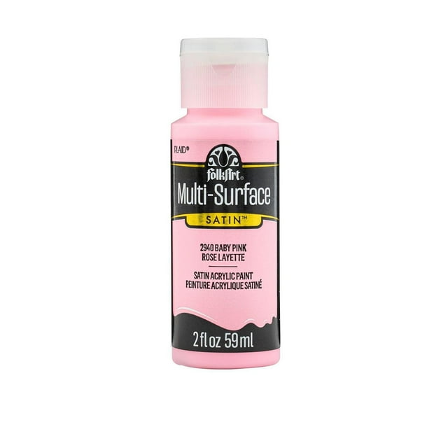 FolkArt Peinture Acrylique Satin Multi-Surface, 2 fl. oz., Rose Bébé