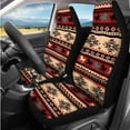 thumbnail image 2 of KUIFORTI Western Aztec Automobile Seat Covers Set 14 Pcs with Seat Belt Pads Steering Wheel Cover Auto Center Console Pad Car Headrest Covers Breathable Fit for Most Cars, 2 of 7
