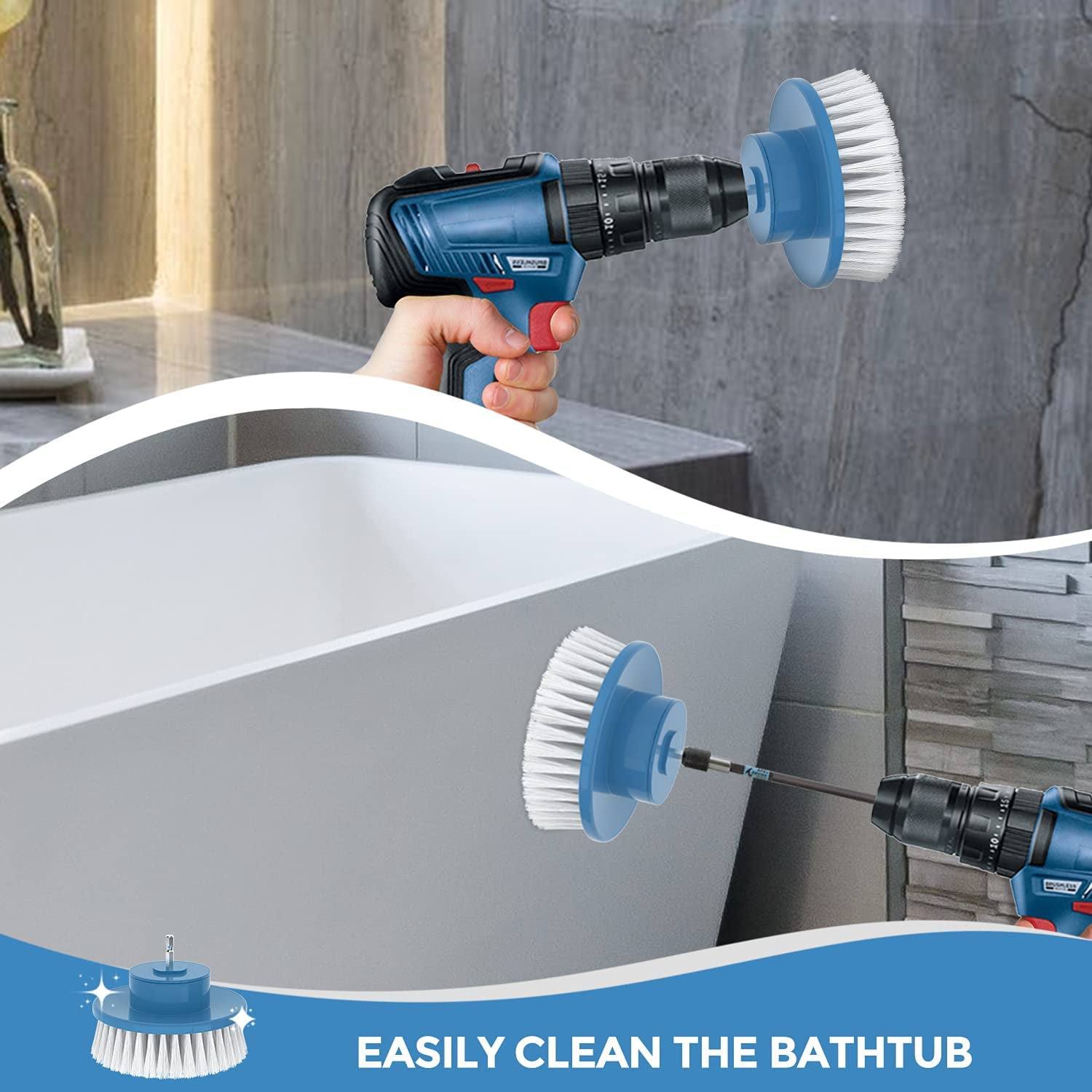 5 Pack Cleaning Scrub Brush, Drill Brush Attachment Set, Shower