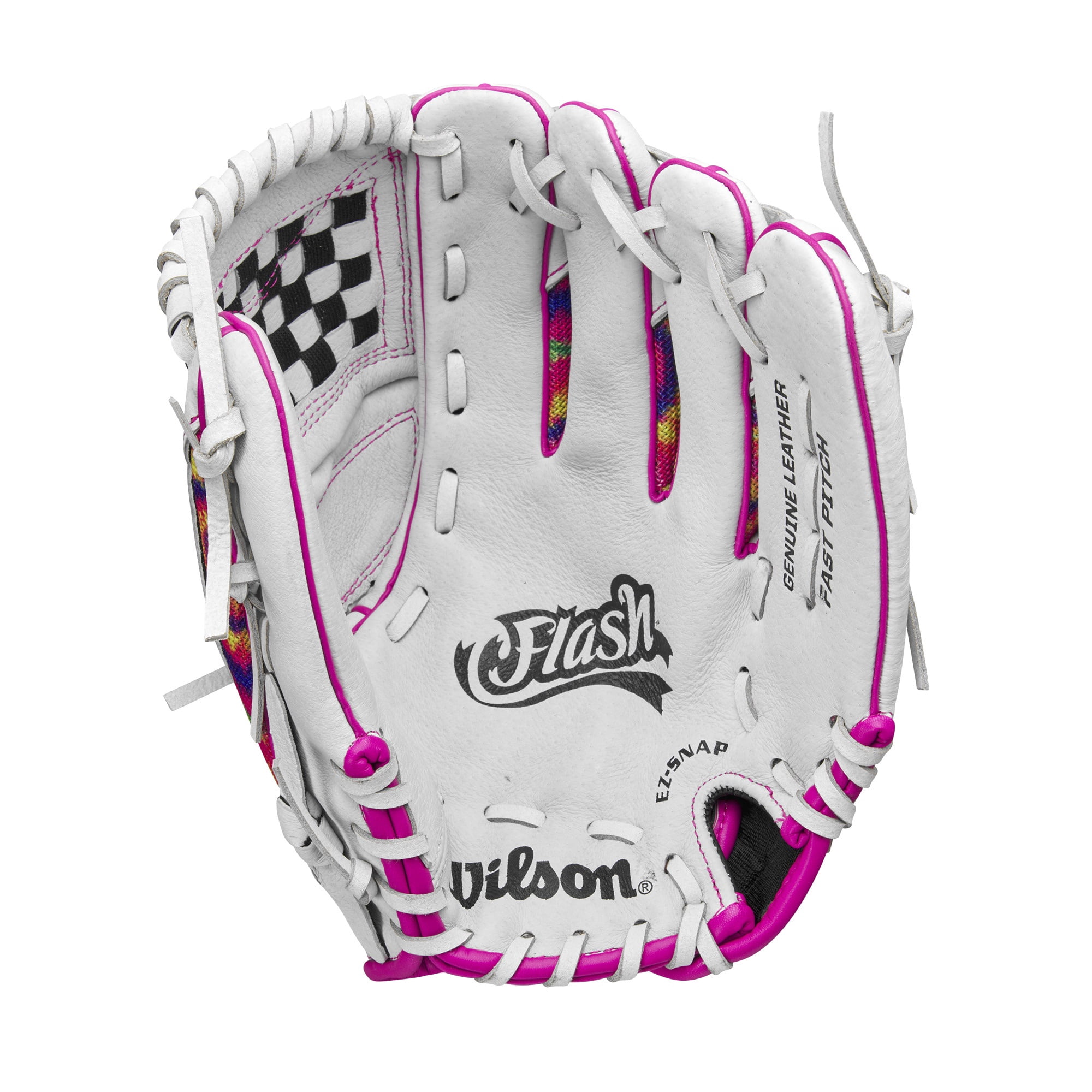 Wilson 2024 A440™ Flash™ 11.5” Youth Fastpitch Softball Glove - White/Tie Dye, Left Hand Throw