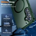 thumbnail image 4 of Magnetic for Samsung Galaxy S24 FE Case, [Military Drop Protection] Slim Translucent Matte Back Durable Cover for Samsung Galaxy S24FE 6.7”-Dark Green, 4 of 13