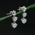 thumbnail image 2 of 18k White Gold Plated 925 Sterling Silver 5A CZ Diamond Stud Dangle Earrings Women Jewelry, 2 of 6