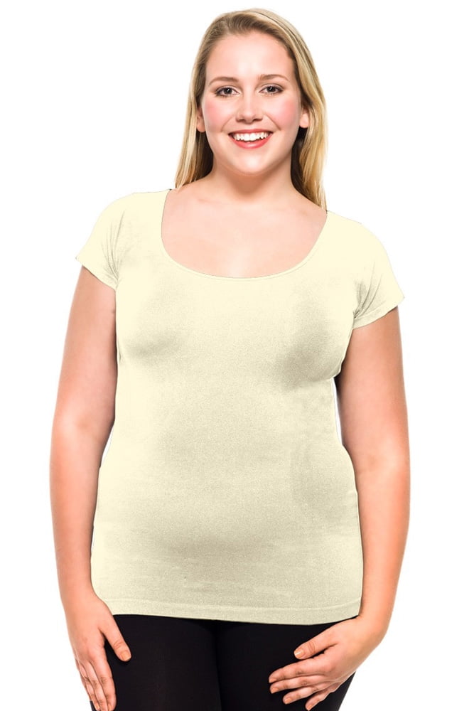 Skinnytees Skinny Tees "And a Little More" Plus Size Cap Sleeve Tee