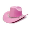 thumbnail image 5 of Fgnfyis British Style Cowboy Hat Elegant Wide Brim Western Rancher with Classic Embellishment for Fashion Outdoors Cowboy Hats for Women Pink, 5 of 7