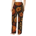 thumbnail image 3 of Daiia Autumn Pumpkin Leaves Women's Sleep Pant with Pockets and Drawstring,Pajama Pants-XX-Large, 3 of 9