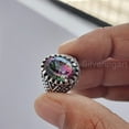 thumbnail image 4 of Mystic Topaz Mans Ring, Natural Mystic Topaz, November Birthstone Topaz, Silver Jewelry, 925 Silver Ring, Birthday Gift, Heavy Mens Ring, Arabic Oxidized Mans Ring, Christmas, Mens Signet Ring, 4 of 7