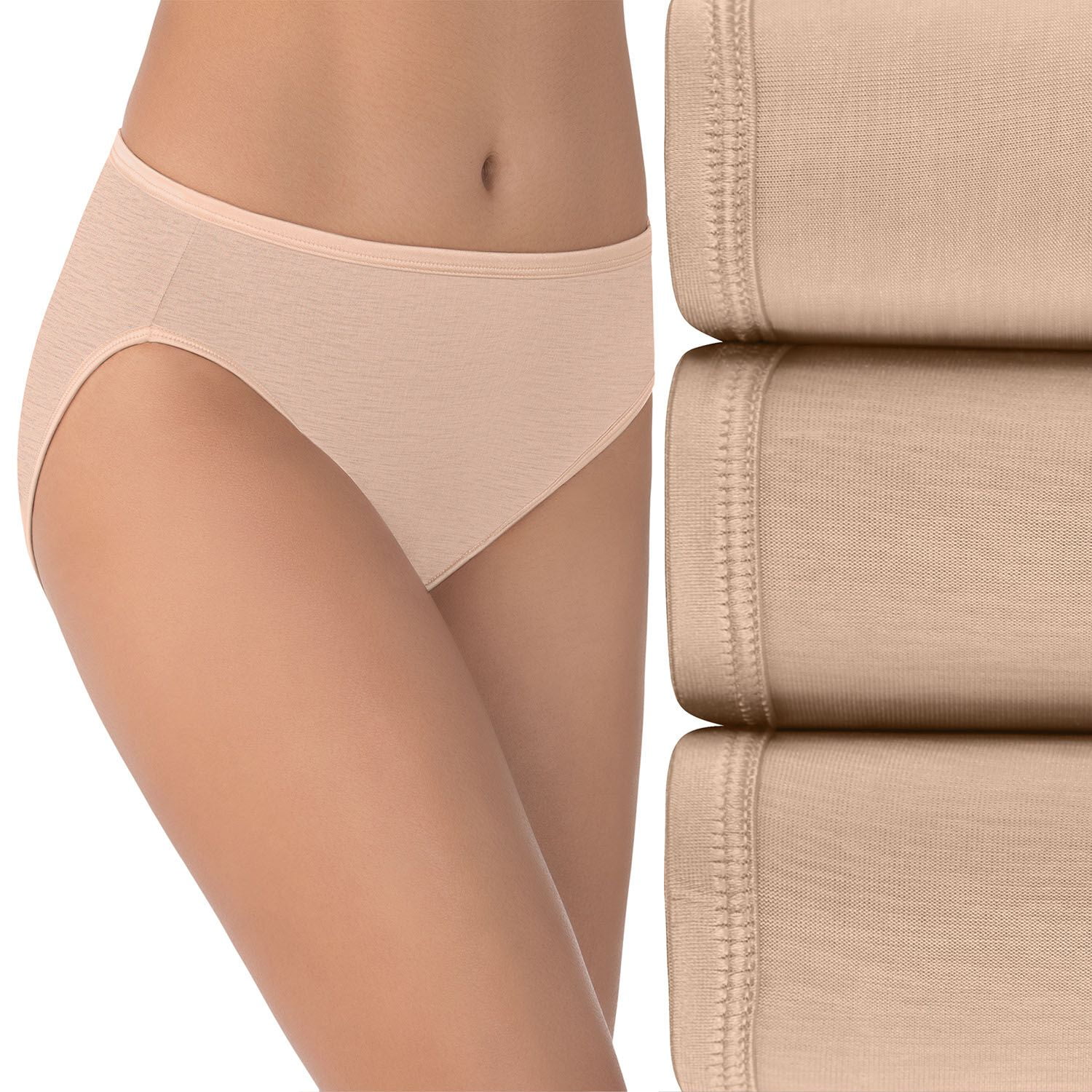 Vanity Fair Culotte Coupe Haute Illumination pour Femme 3 Pieces 6 Rose Beige Multi Walmart