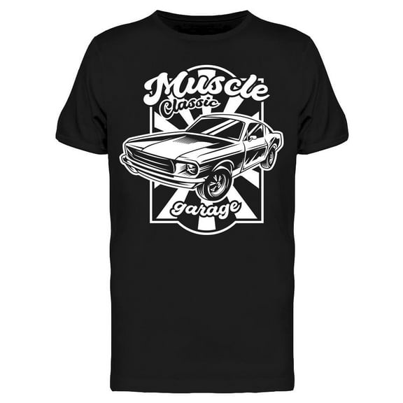 Smartprints Mens Graphic Tee - Classic Muscle Car Garage - Regular Fit 100% Cotton