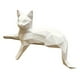 thumbnail image 1 of 1 gato geométrico de origami 3D hecho a mano, modelo de papel, decoración de escritorio o ventana, rompecabezas educativos, animal 3D (blanco), 1 of 5