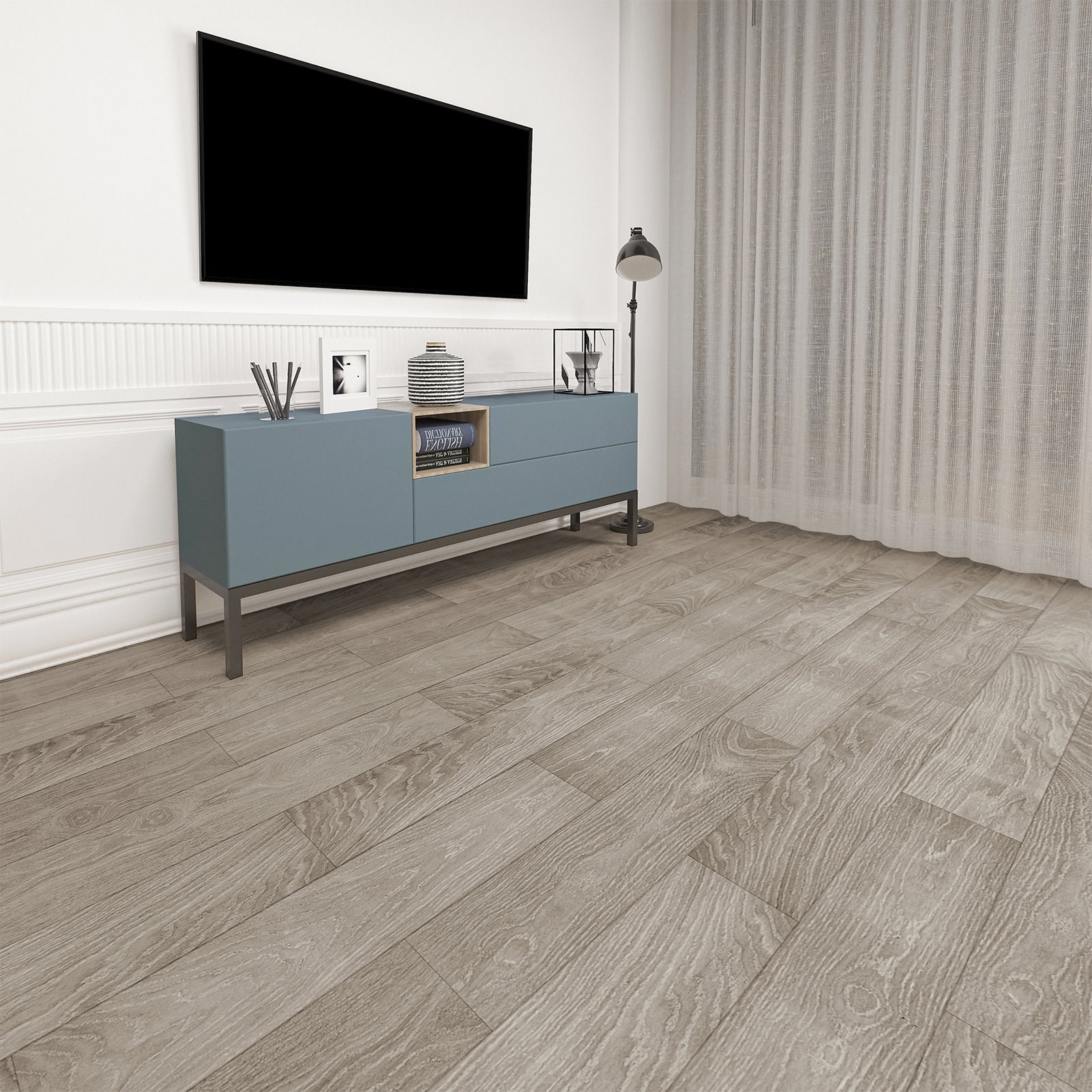 Art3d Vinyl Wood Plank 36" x 6" 36 Packs Self-adhesive Peel and Stick Flooring Tiles-Beech wood