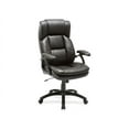 thumbnail image 4 of Lorell Black Base High-back Leather Chair Bonded Leather Seat - Bonded Leather Back - 5-star Base - Black - 27" Width x 32" Depth x 44.5" Height - 1 Each, 4 of 4