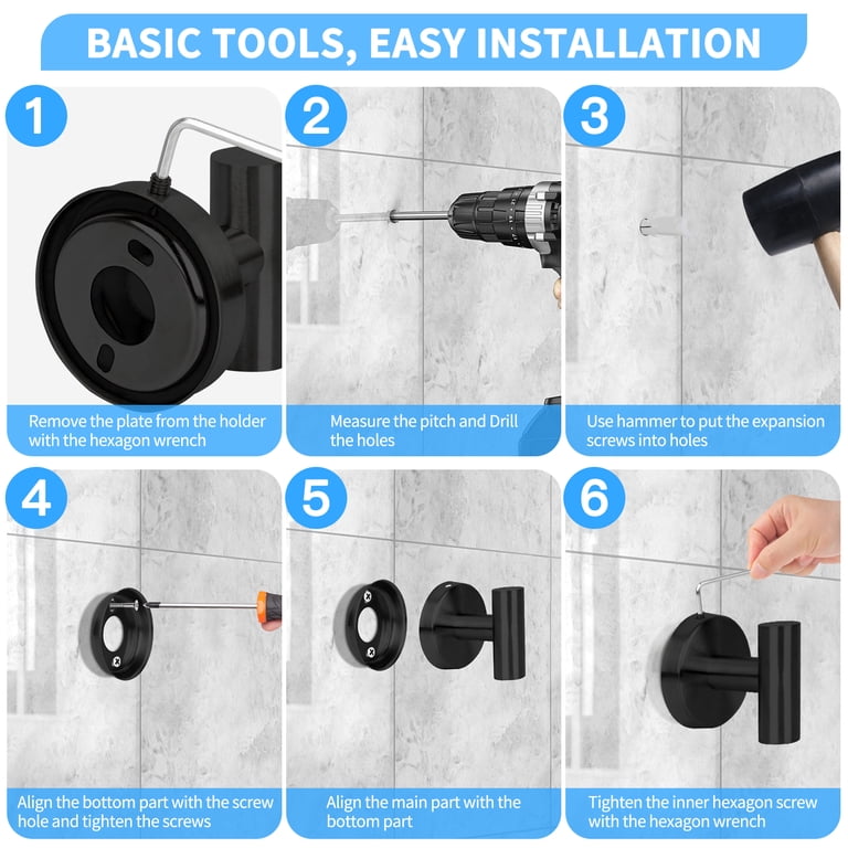 PHANCIR 7-Piece Bathroom Hardware Set, Matte Black photo 5