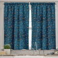 thumbnail image 2 of Ambesonne Winter Valance & Curtain, Tiny Birds on Tree Branches, 55"x24", Petrol Blue Orange White, 2 of 6